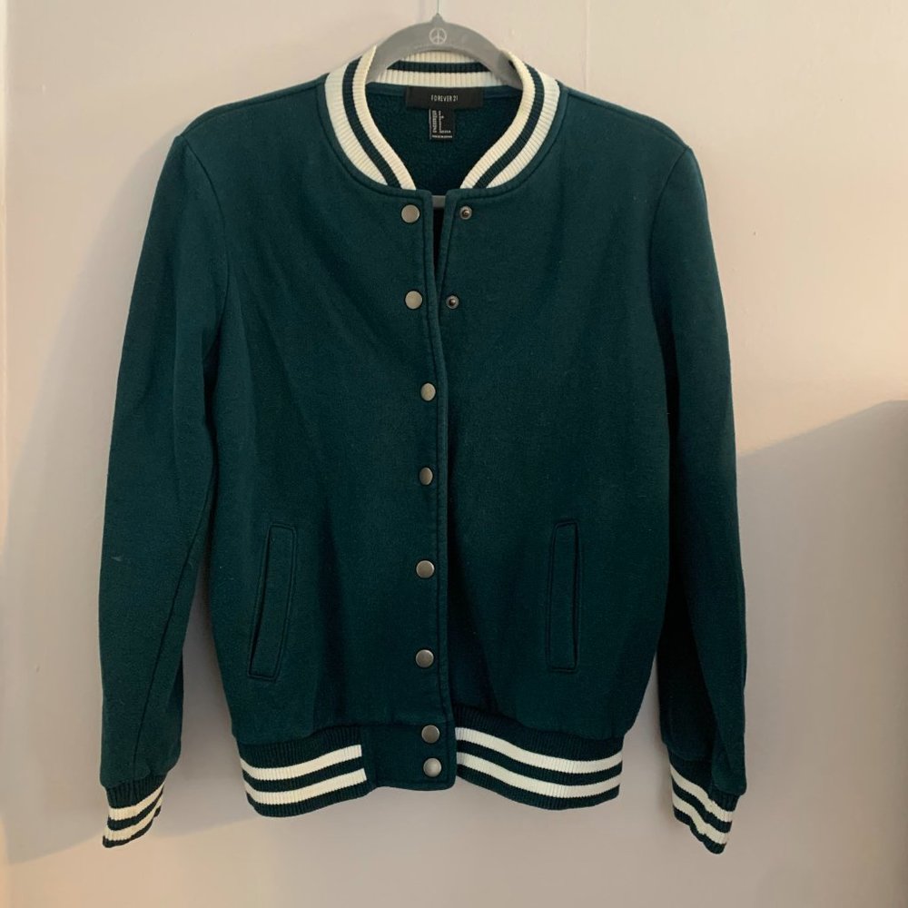 Varsity Bomber Sweatshirt Jacket - image 3